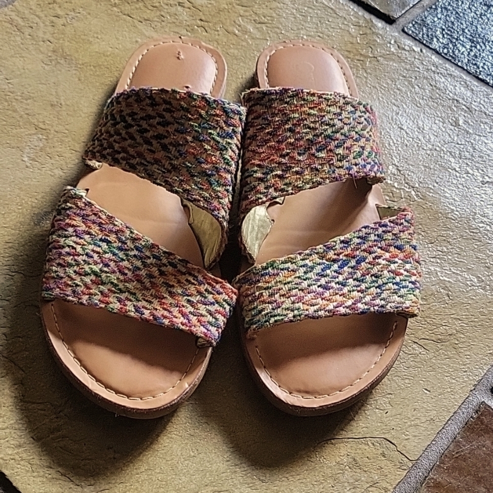 Carlos Santana Holly Slide Sandals 9.5 multi color